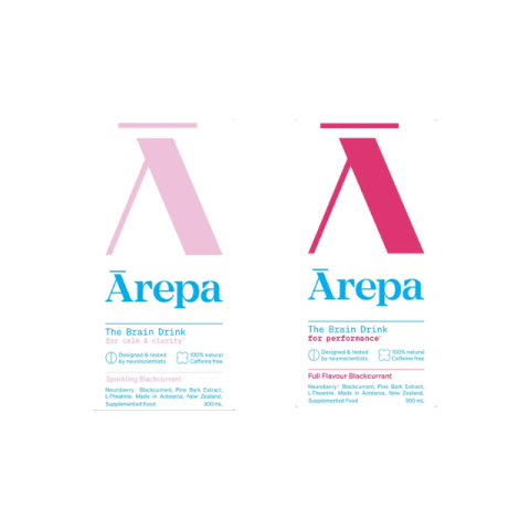 Arepa for Calm & Clarity 300ml, and Arepa for Performance 300ml