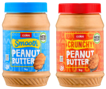 Coles Peanut Butter varieties 1kg